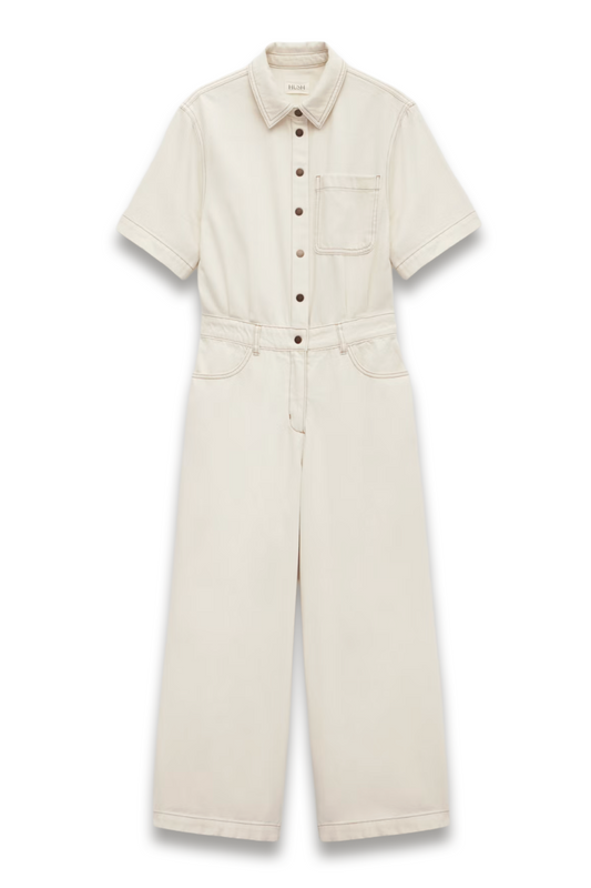 Evelyn Short Sleeve Denim Jumpsuit
