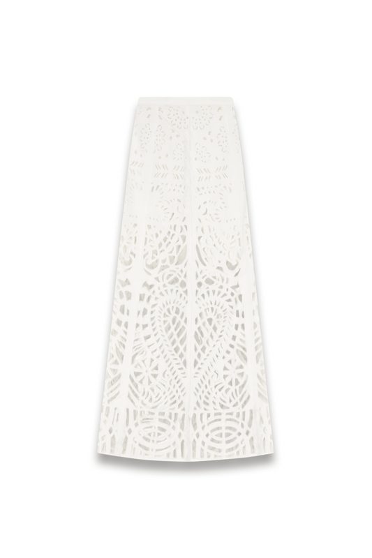 Rita Brisé Embroidered Cotton Midi Skirt