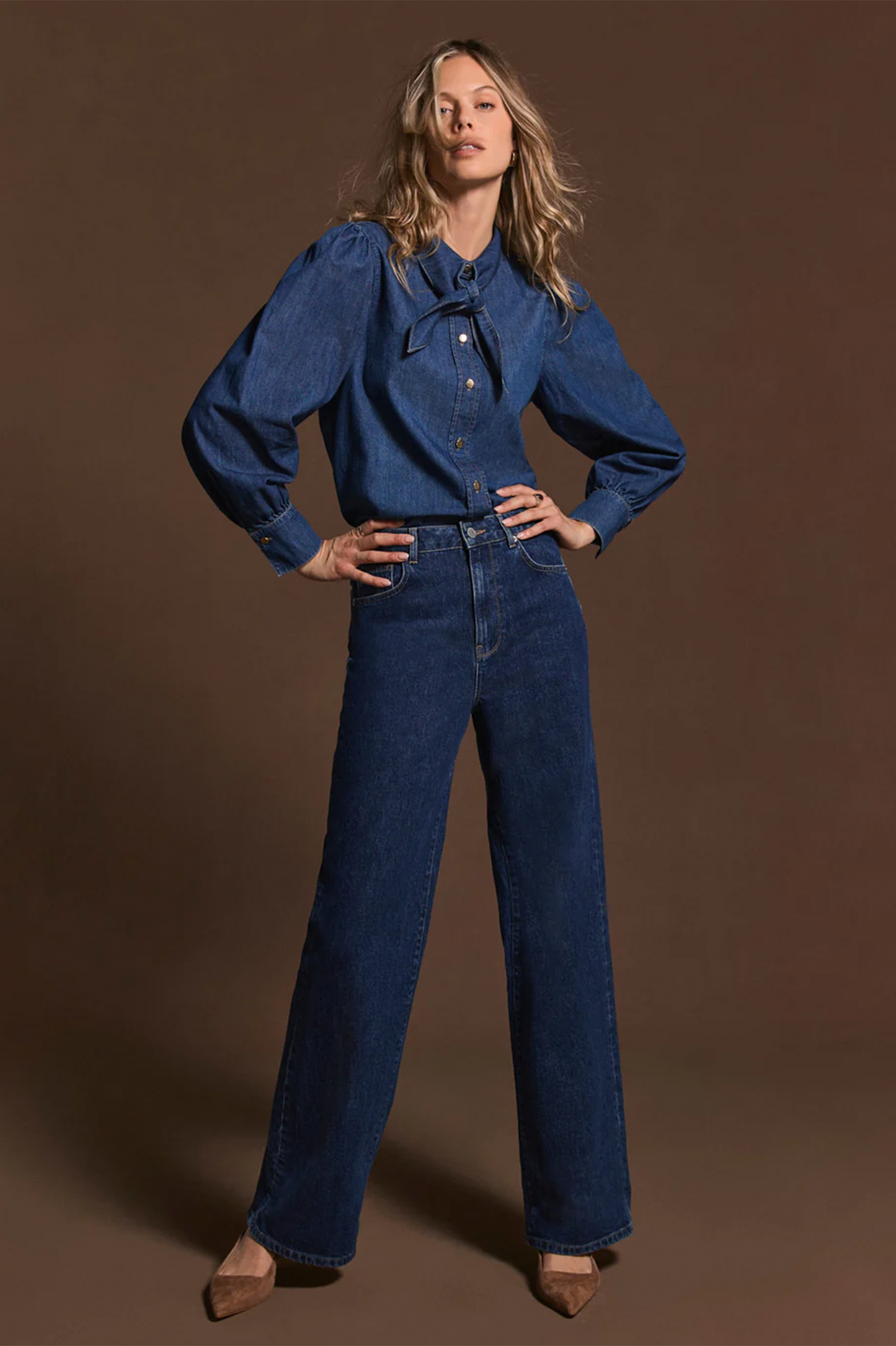 Dark Indigo Workable Wide Jeans