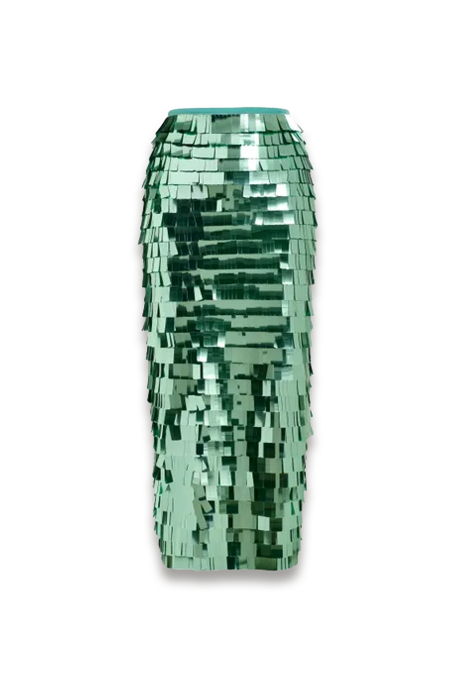 Green Pencil Skirt with Sequin Embellishments