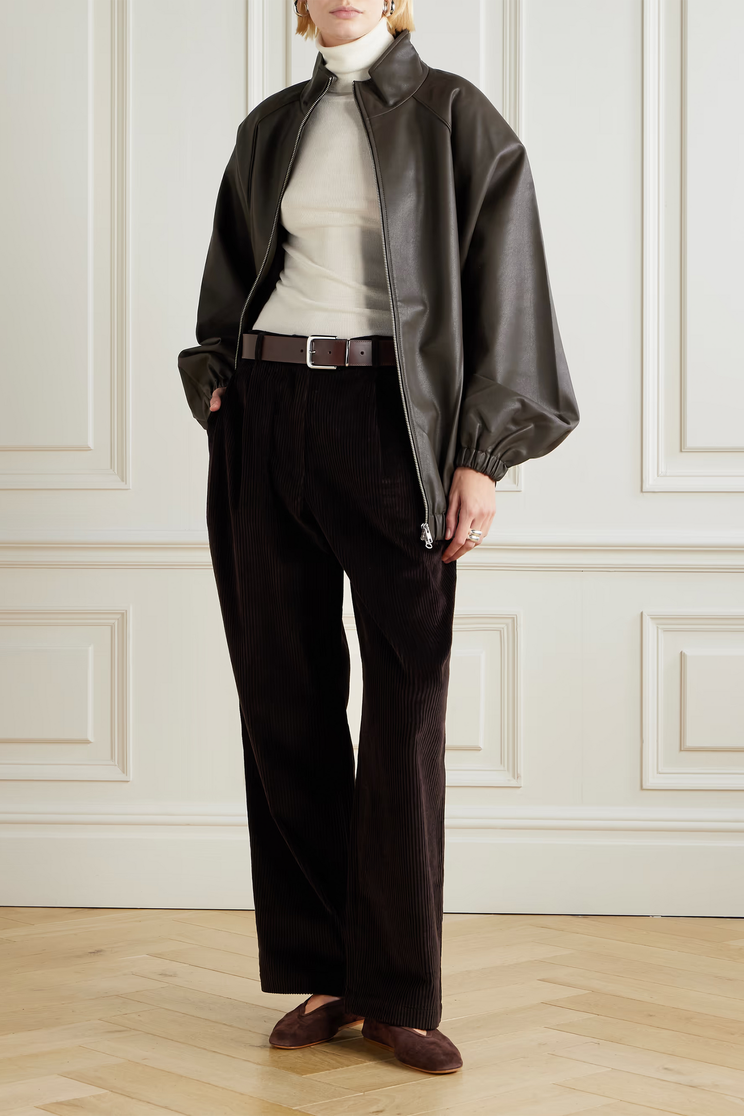 Norstrand Pleated Cotton-corduroy Straight-leg Pants