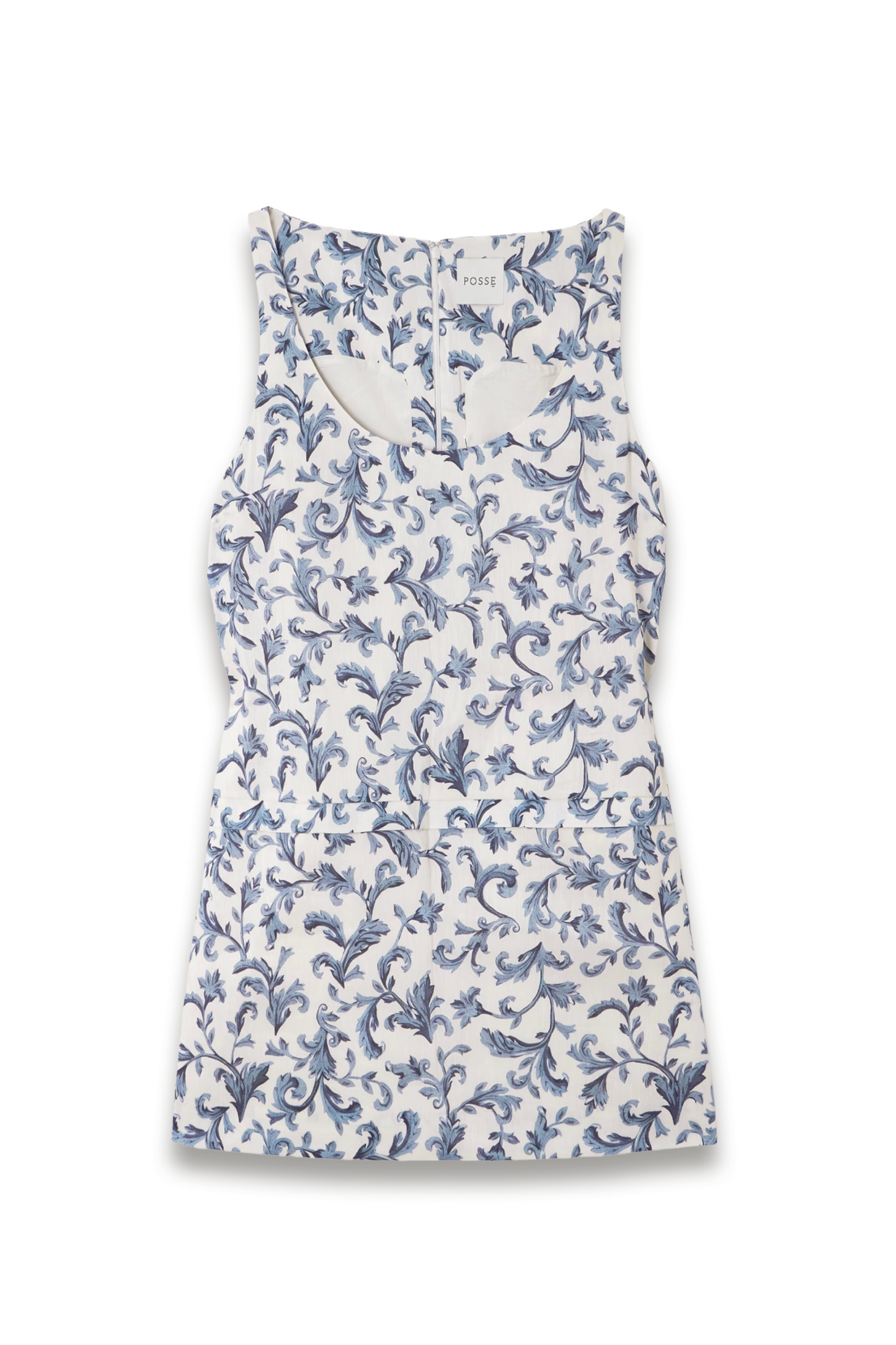 Rue Printed Linen and Silk-blend Mini Dress
