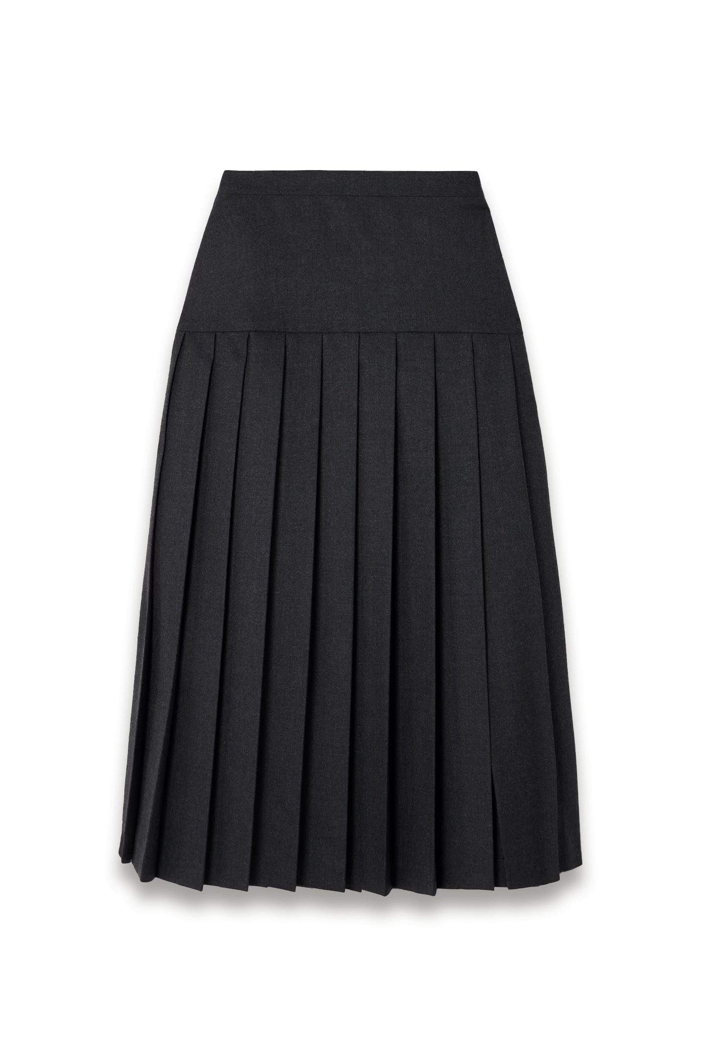 Pleated Wool-flannel Midi Skirt