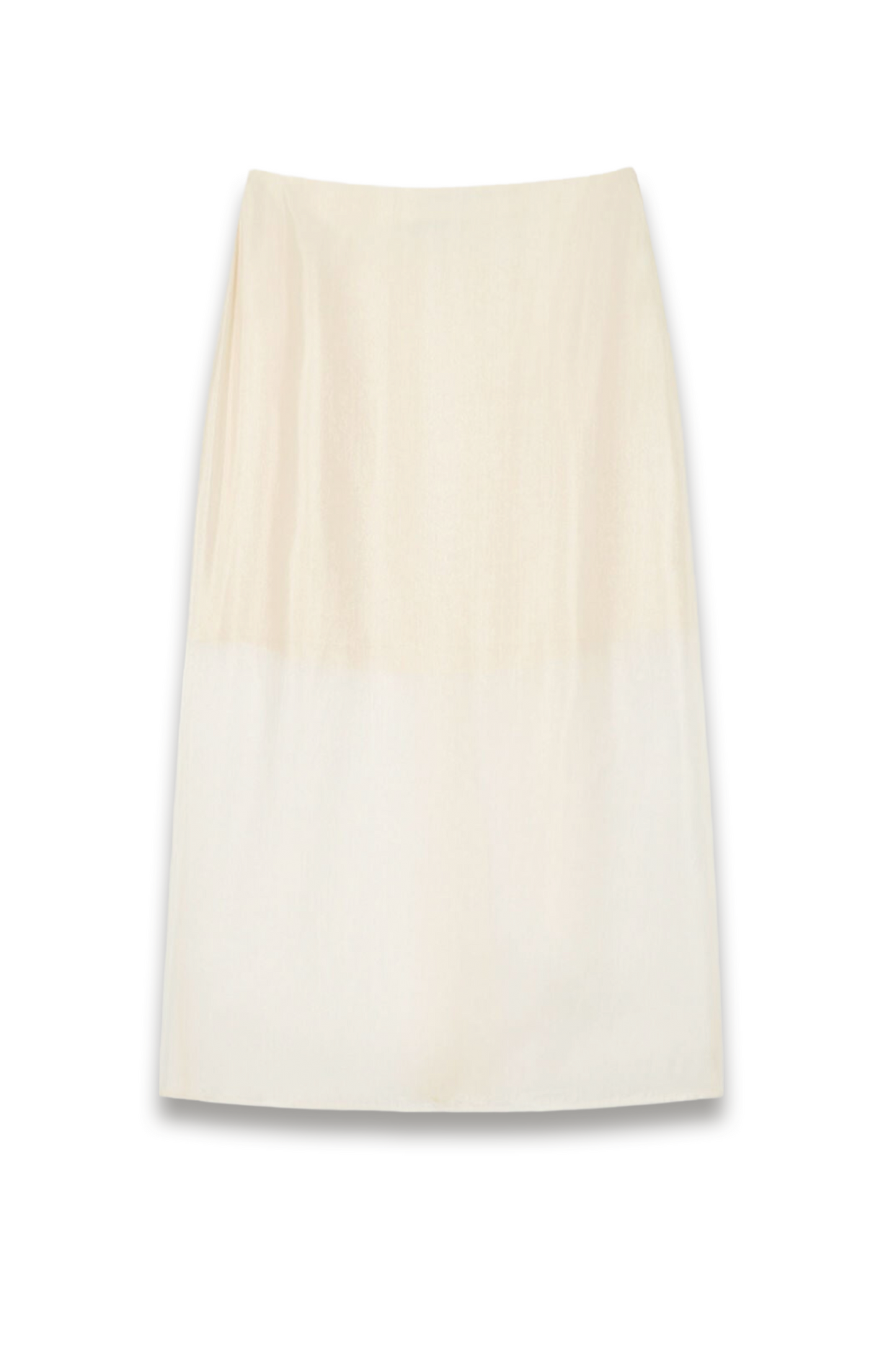 Ivory Organza Column Midi Skirt