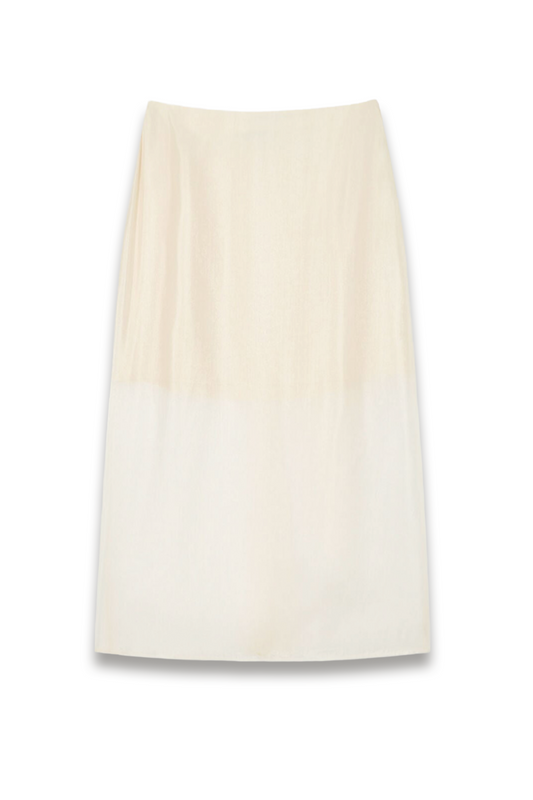 Ivory Organza Column Midi Skirt