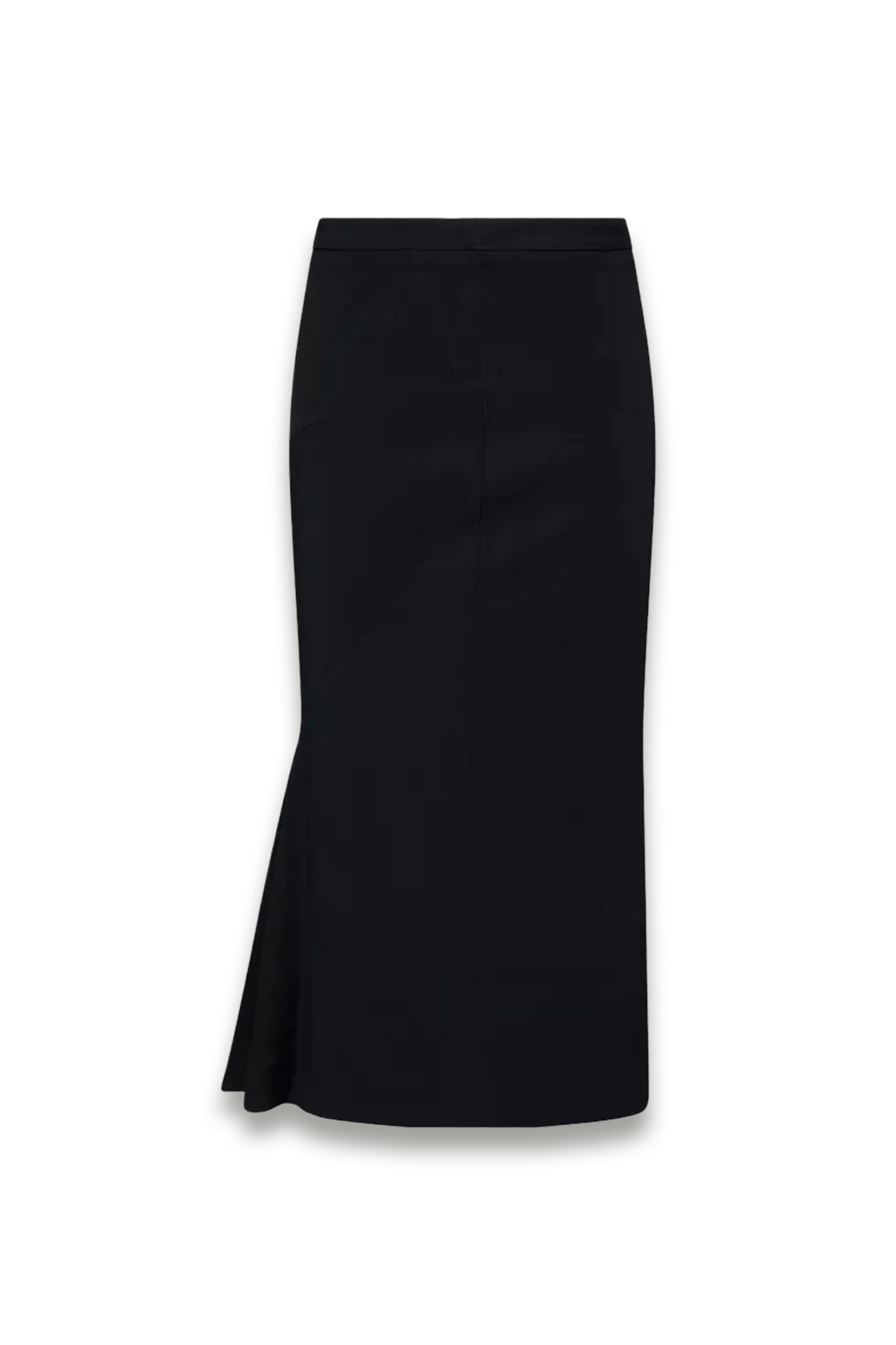 Ruffled-back High-waist Stretch-crepe Midi Skirt