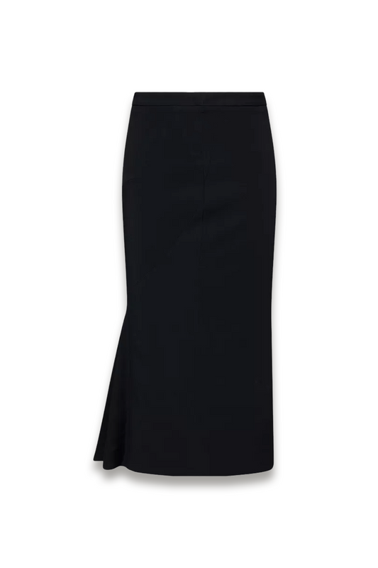 Ruffled-back High-waist Stretch-crepe Midi Skirt