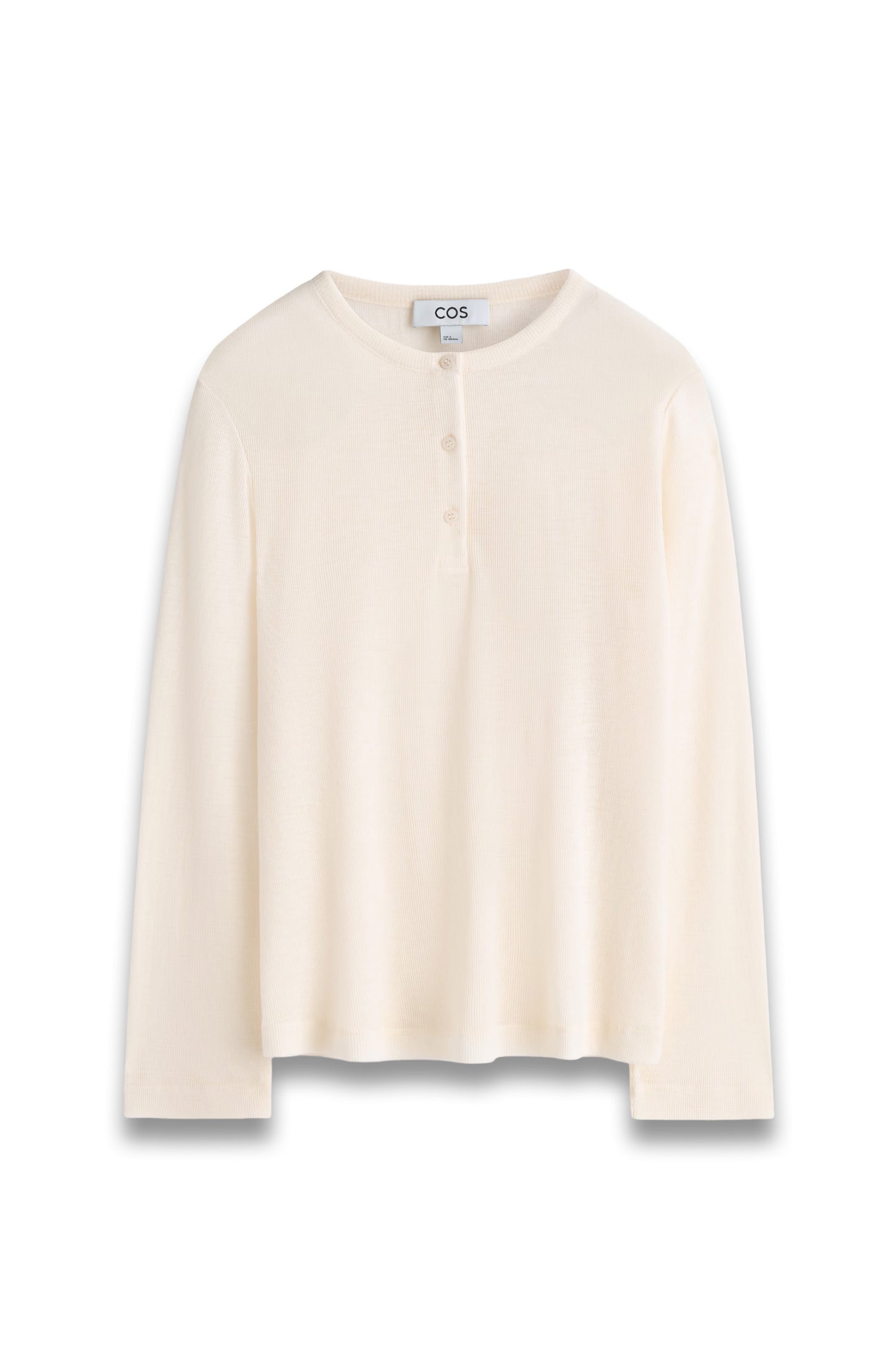 Ribbed Wool Henley Top