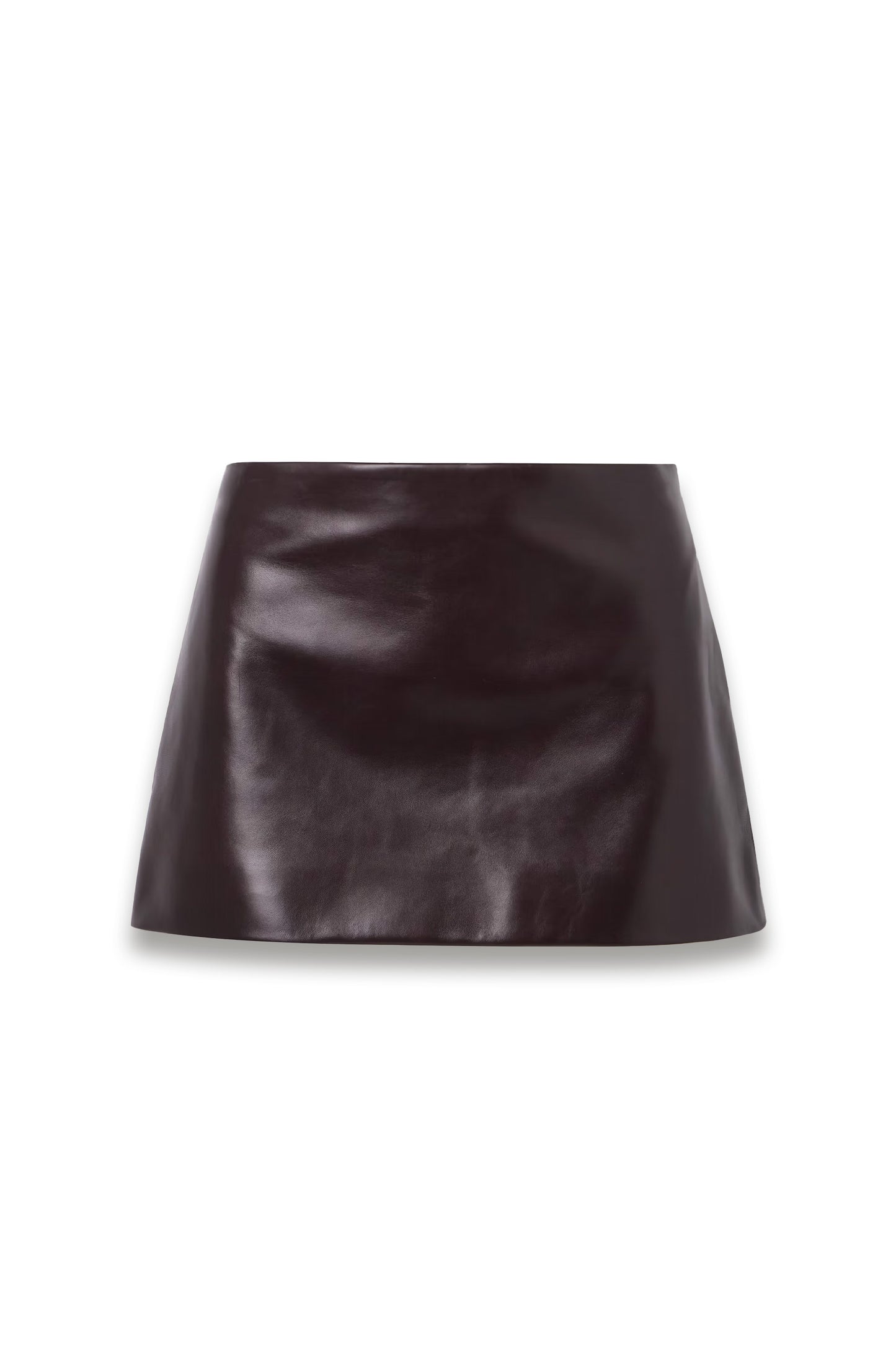 Jett Leather Mini Skirt in Brown