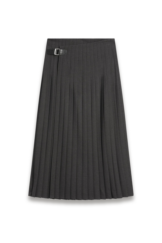 Pleated Midi Skirt with Appliqué
