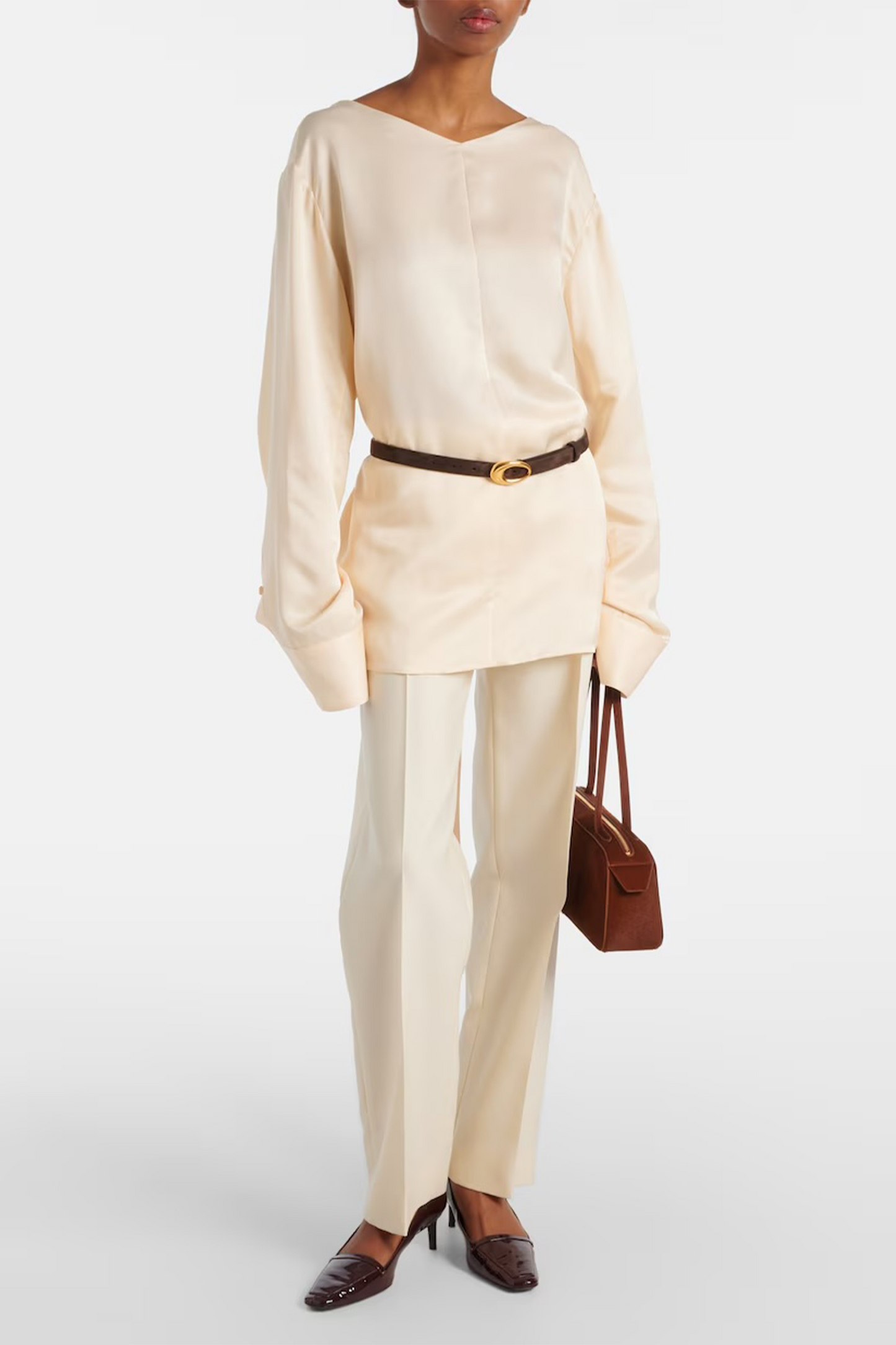Callen Wool and Silk Straight Pants