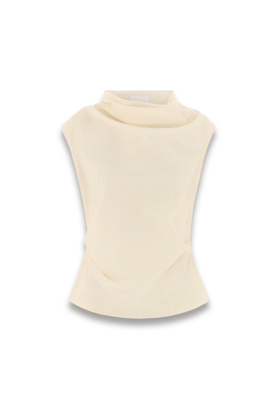 Dana Semi-Sheer Draped Top