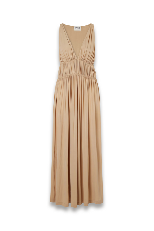 Ouida Gathered Jersey Maxi Dress
