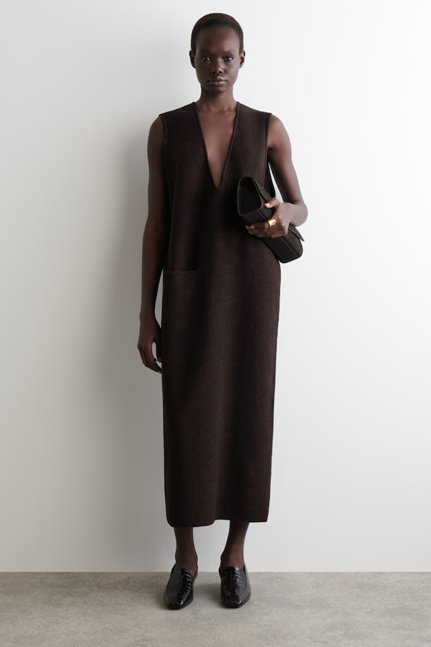 Boiled-wool Midi Dress