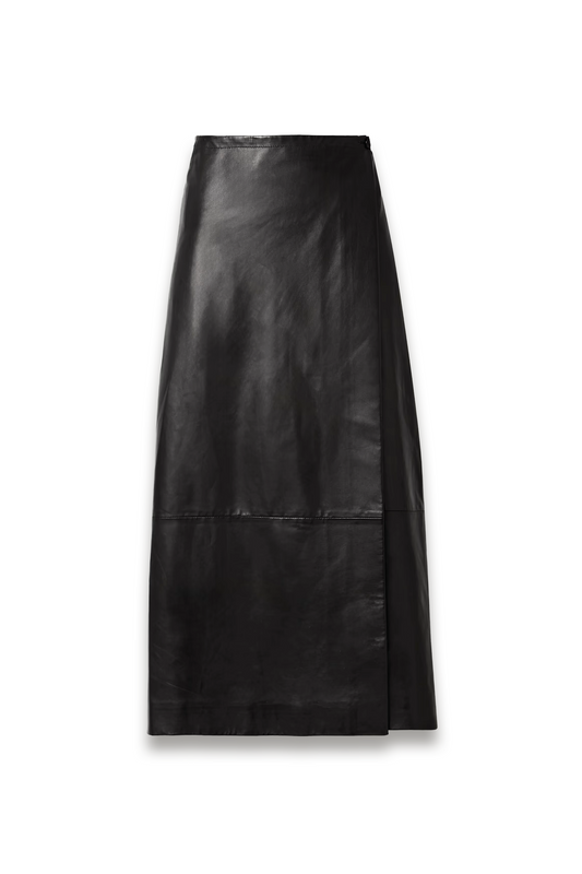 Quinn Wrap-effect Leather Maxi Skirt