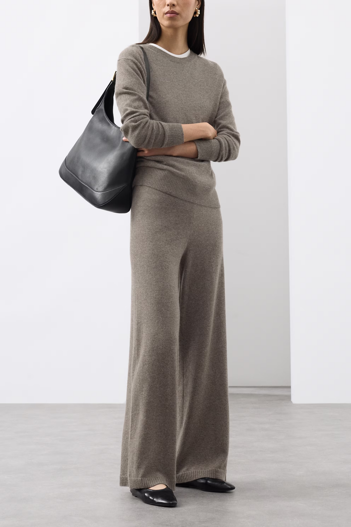 Pure Cashmere Wide-leg Trousers