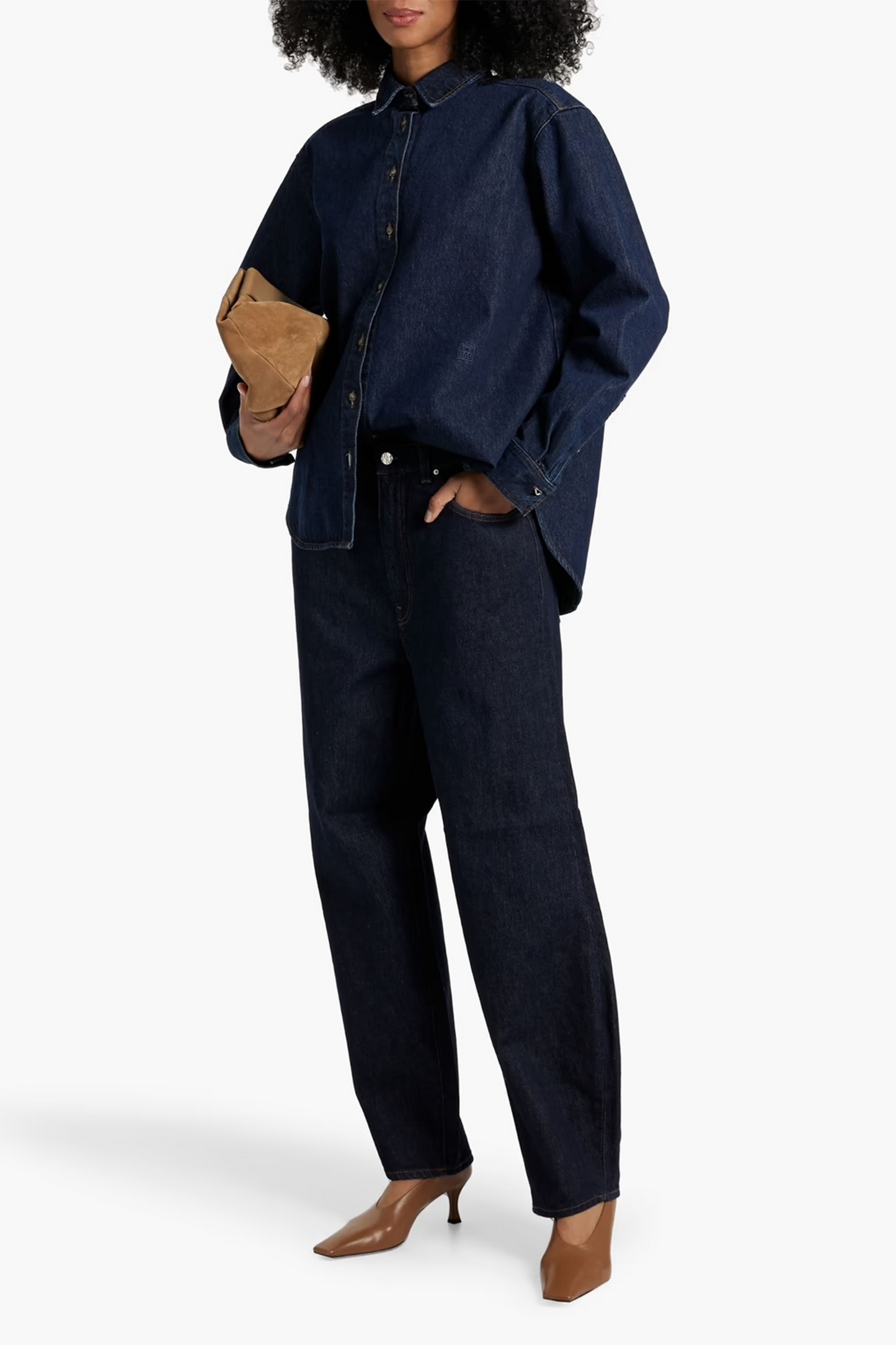 High-rise Barrel-leg Jeans