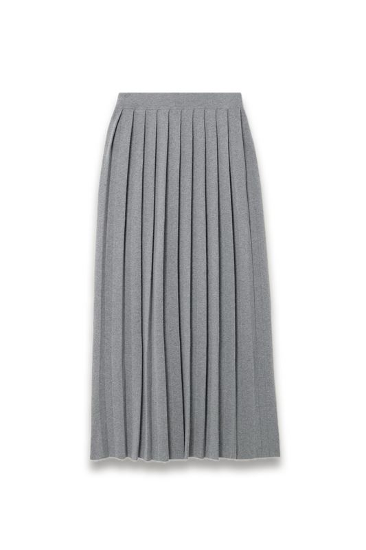 Minda Pleated Cotton and Cashmere-blend Midi Skirt