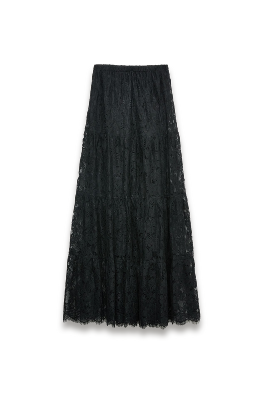 Lace Maxi Tiered Skirt