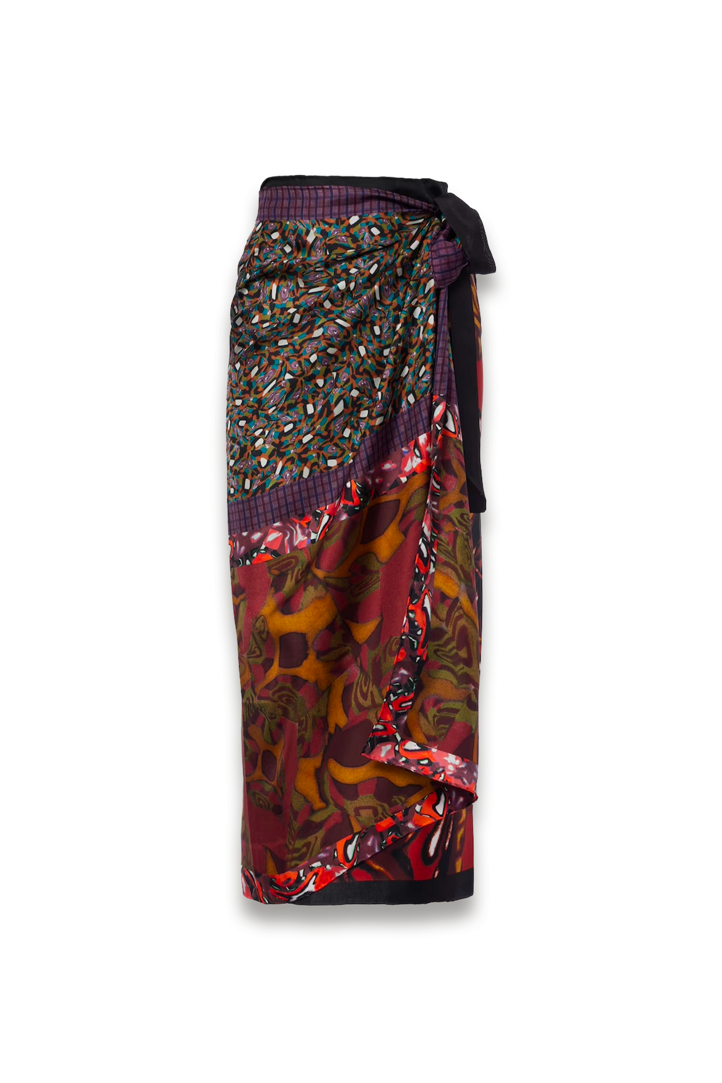 Printed Silk Wrap Skirt