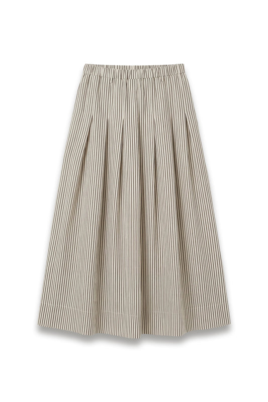 Ivy Pleated Stripe Midi Skirt