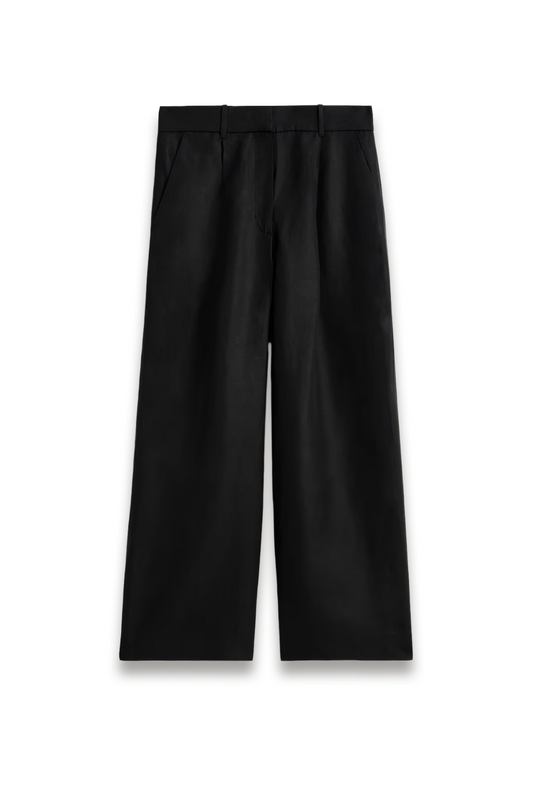 Relaxed Linen-blend Wide-Leg Trousers