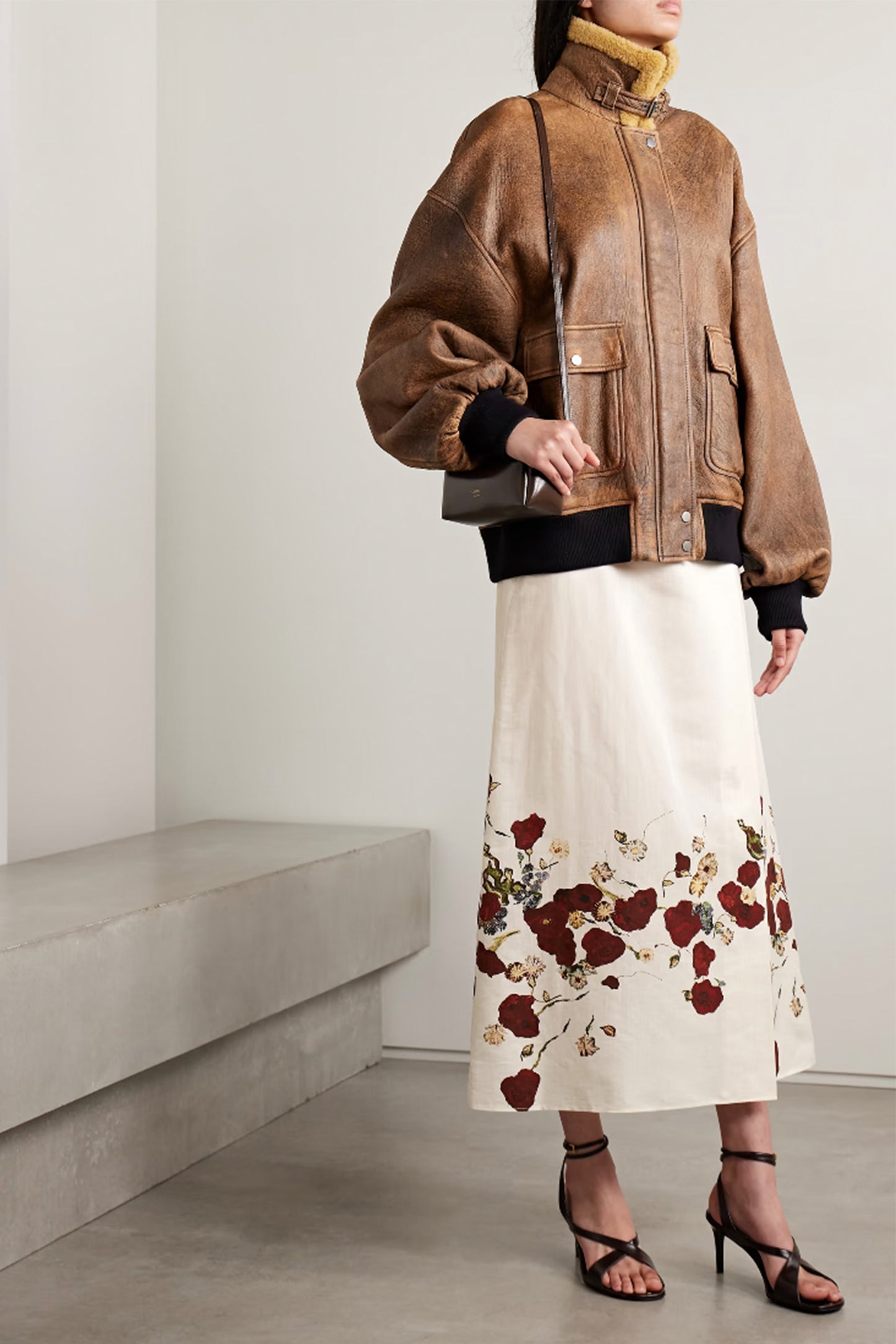 Demi Floral-print Silk and Cotton-blend Organza Midi Skirt