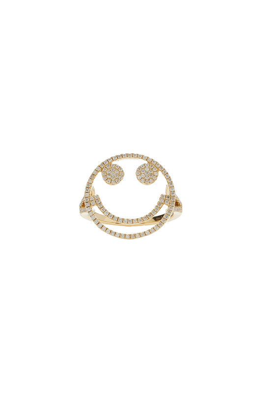 Smile Ring 18kt Yellow Gold And White Diamond