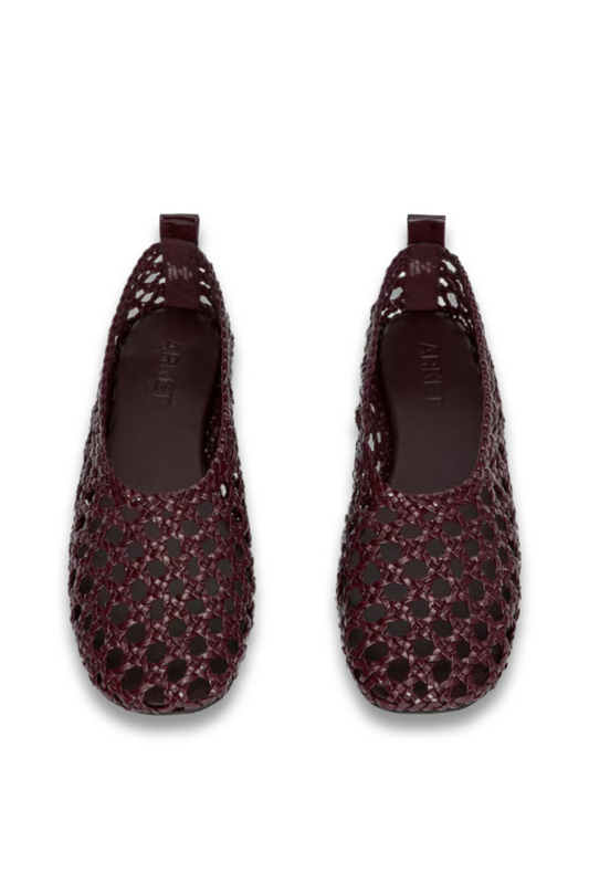 Woven Patent Leather Flats