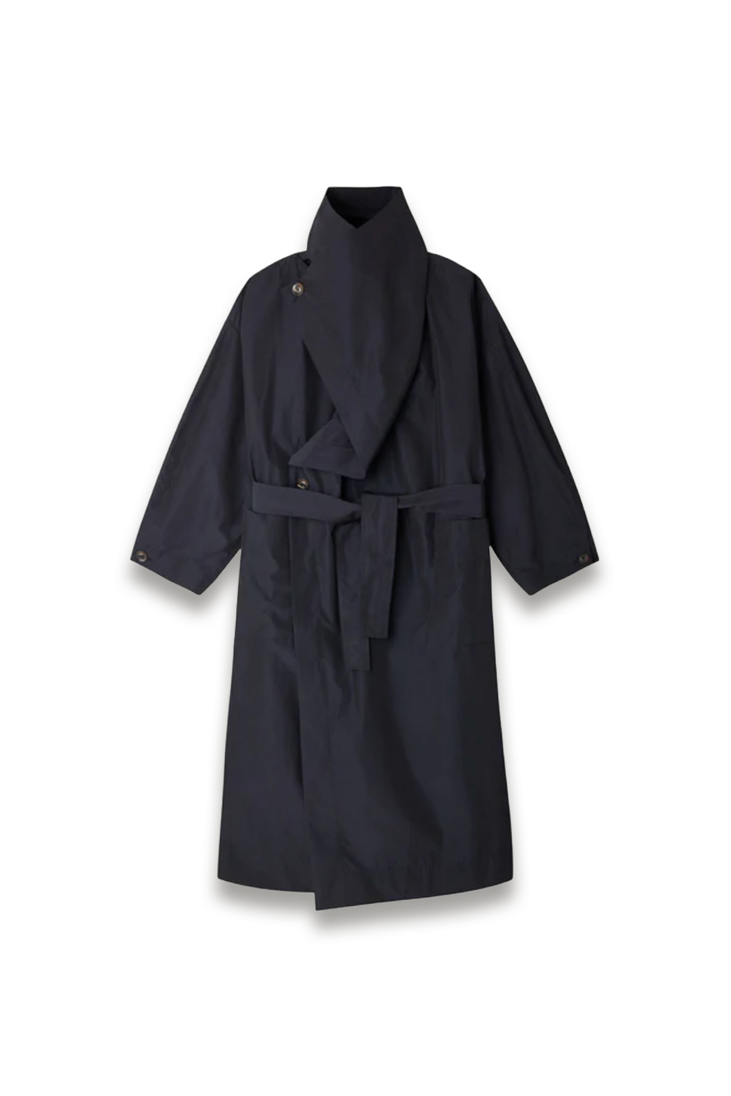 Long Trench Coat in Technical Cotton Canvas