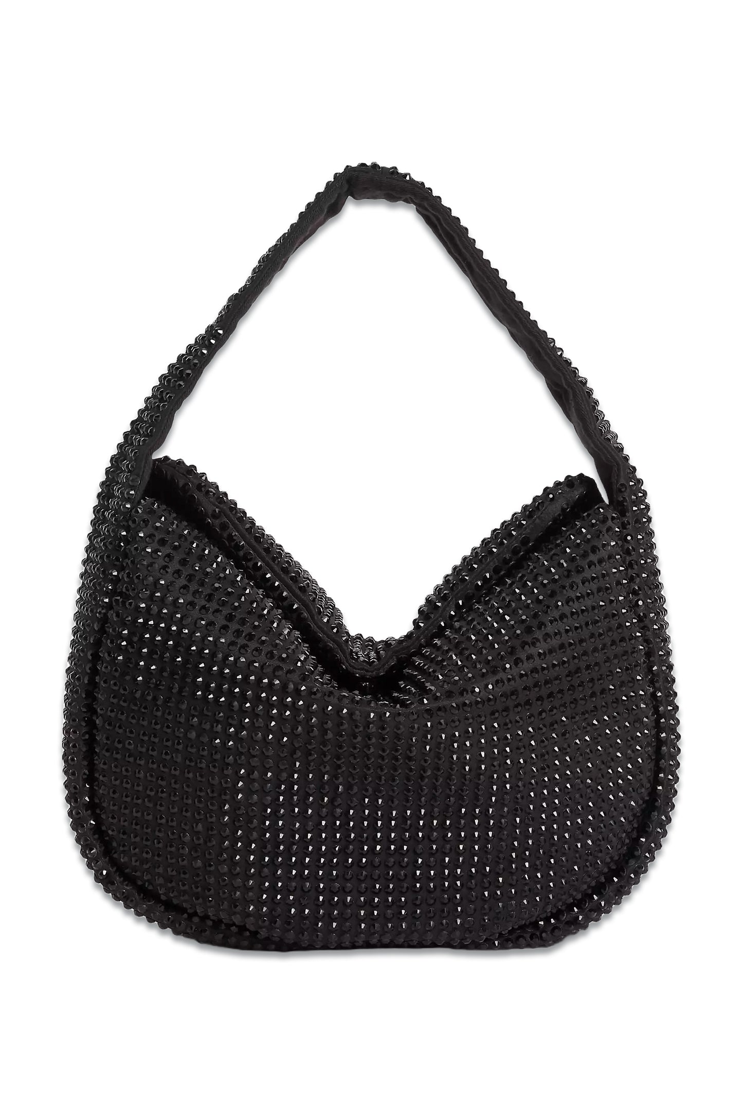 Soft Rhinestone Grab Bag, Black/Silver