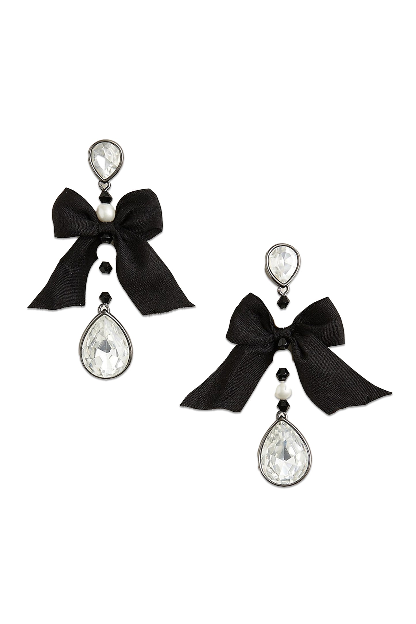 Sparkle bow drop earrings