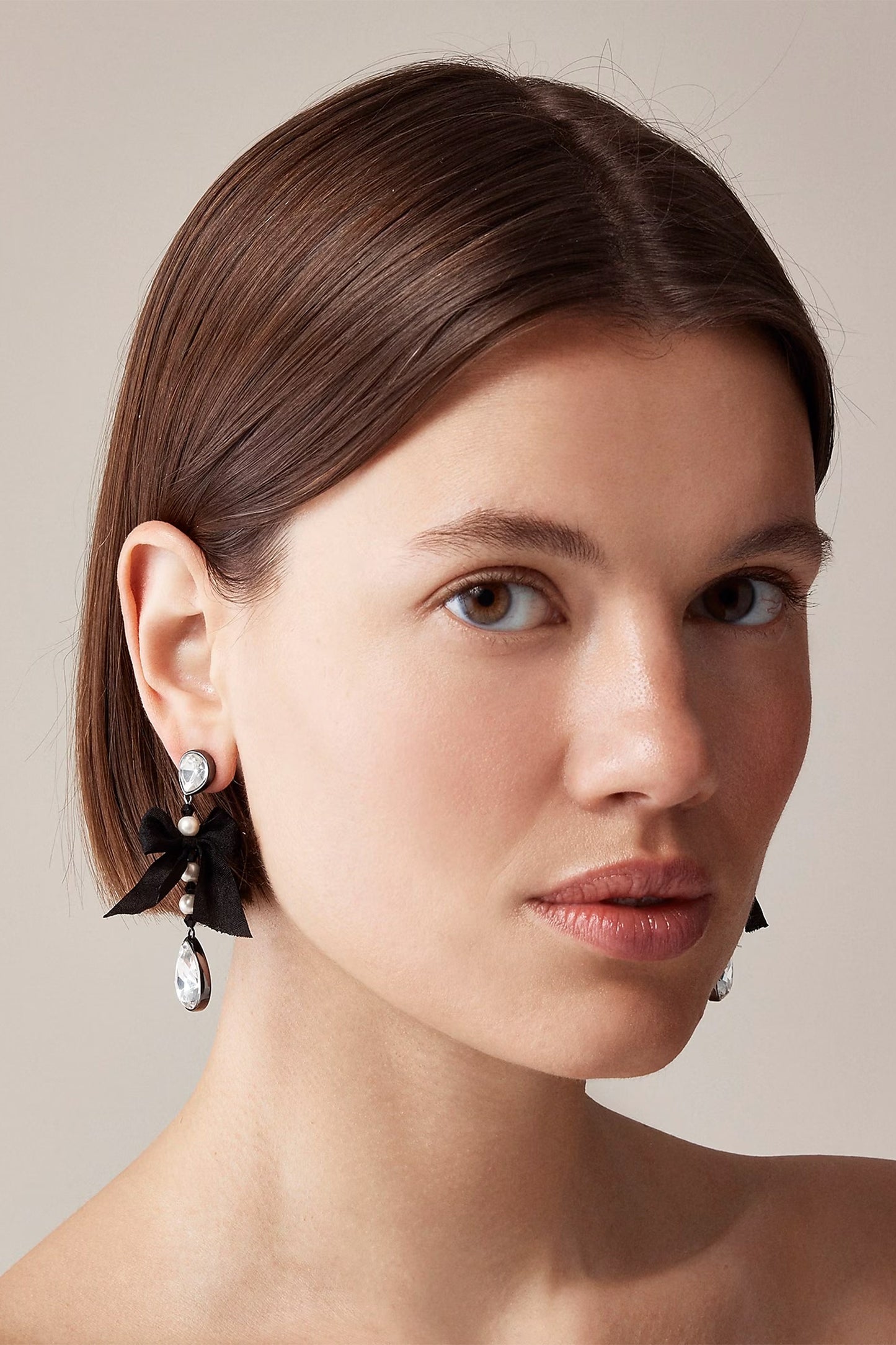 Sparkle bow drop earrings