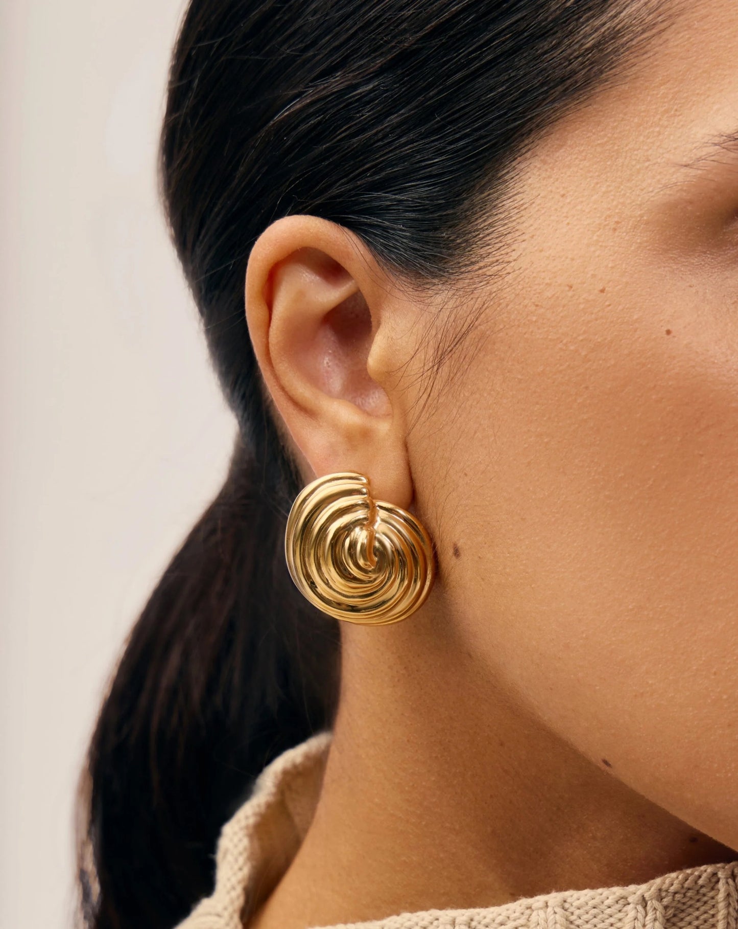 Spiral Dome Oversized Stud Earrings