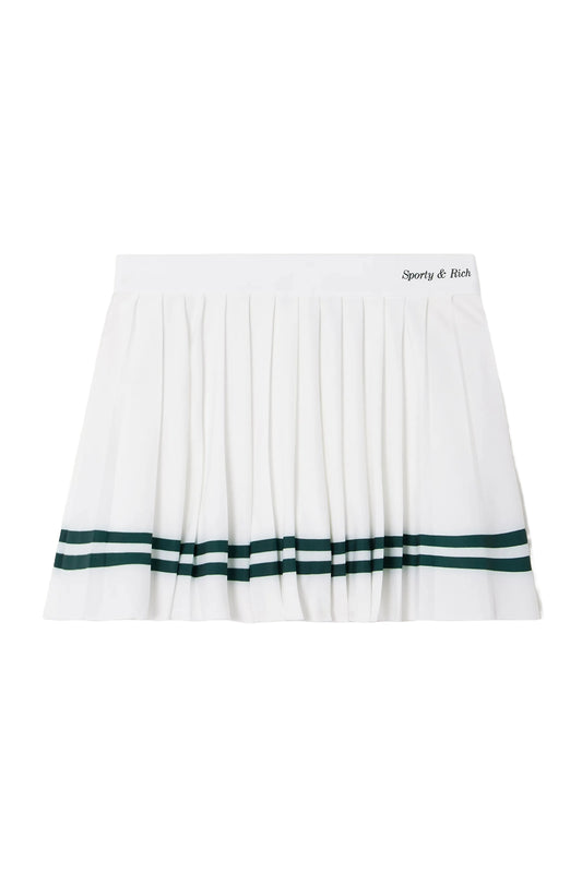Striped Pleated Stretch-Jersey Tennis Skirt