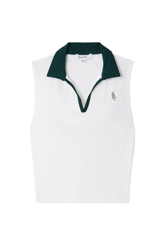 Printed Stretch-Jersey Polo Top