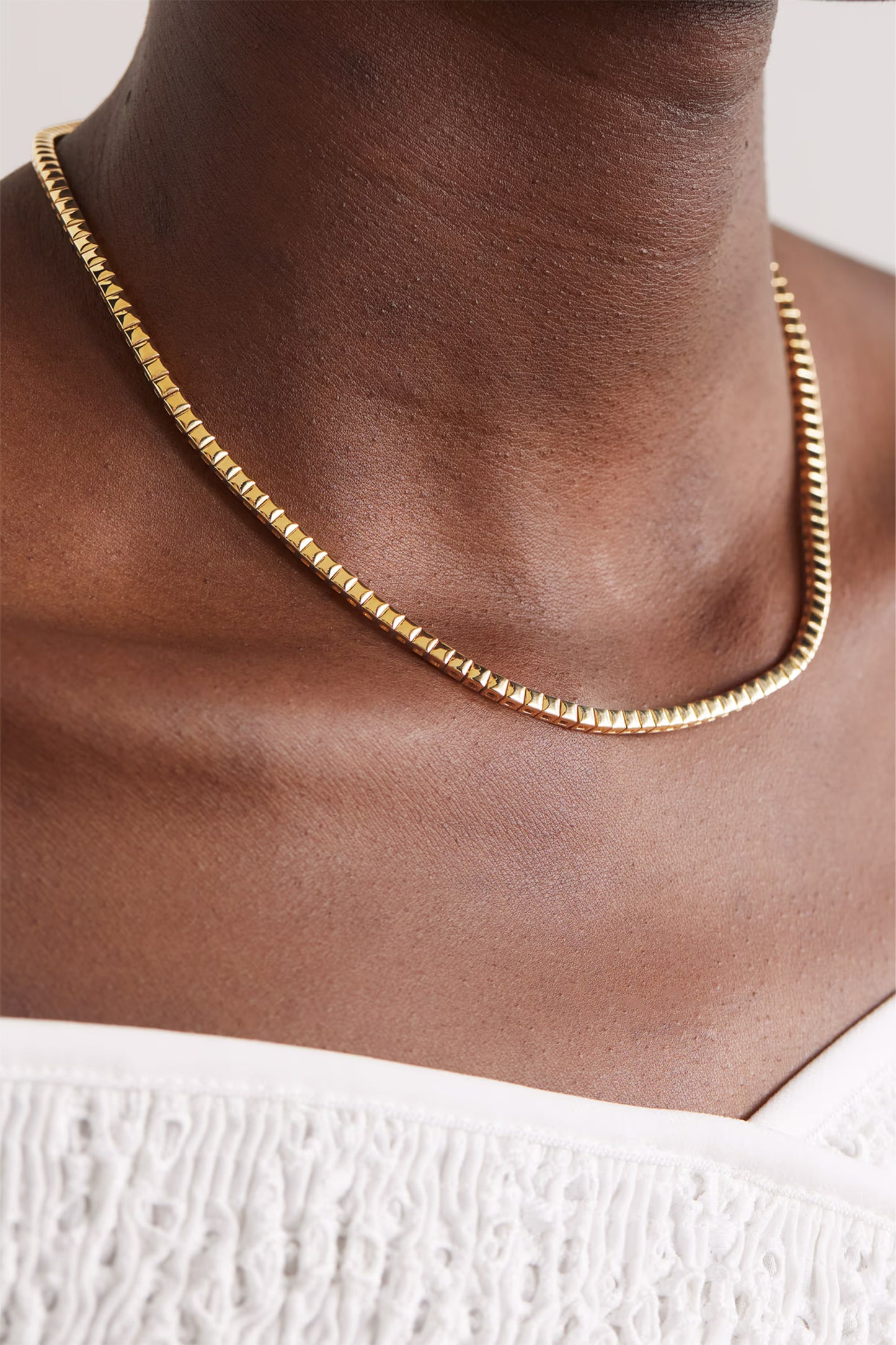 Square Tennis 18-karat gold necklace