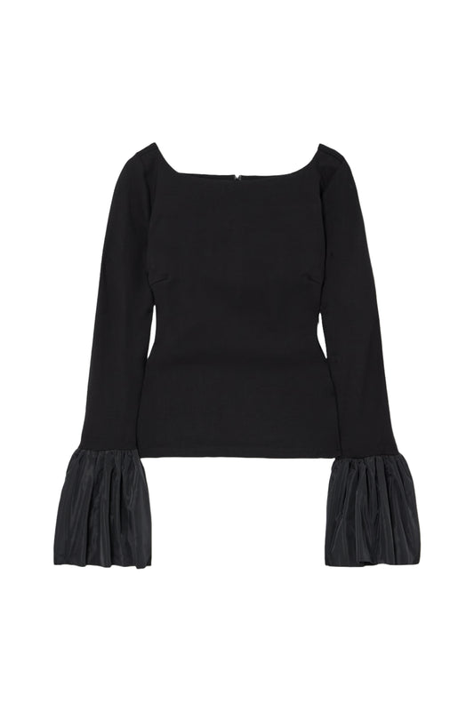 Paige Taffeta-Trimmed Ponte Top