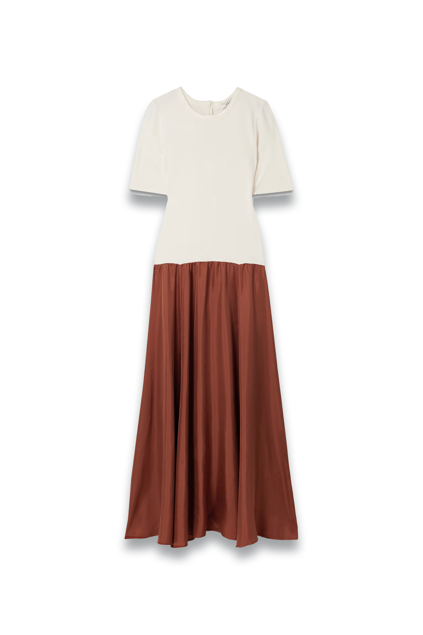 Stretch-Knit And Silk-Twill Maxi Dress