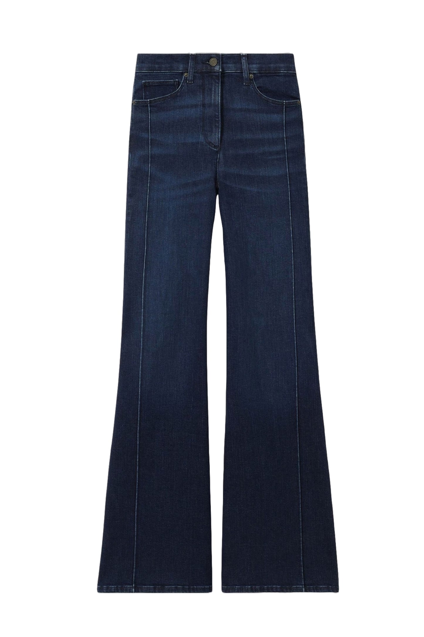 Heather Stretch Cotton Wide Leg Jeans