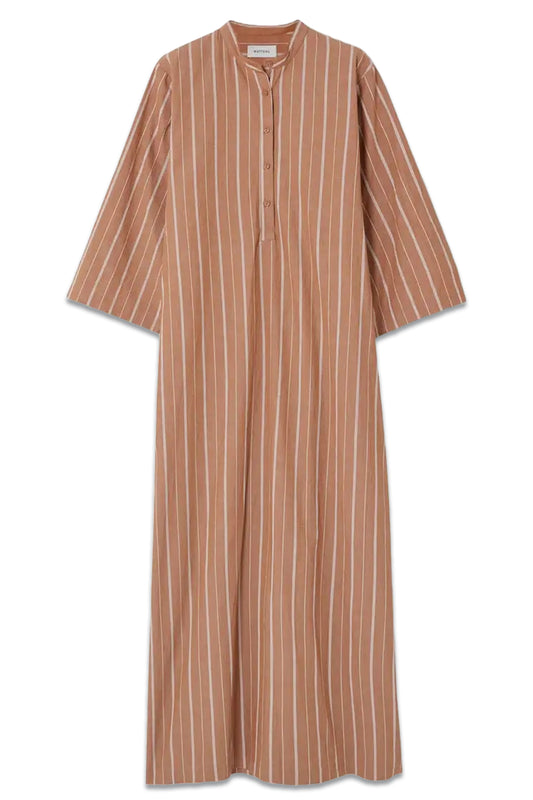 + Net Sustain Striped Organic Cotton-blend Maxi Shirt Dress