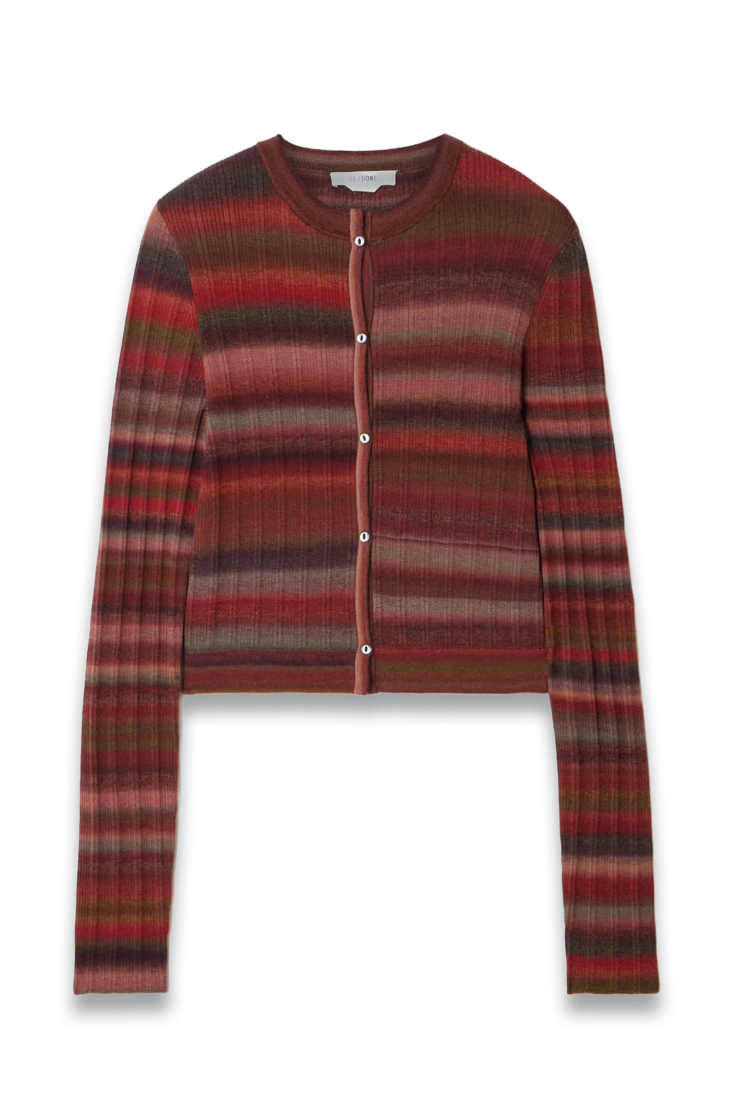 Striped Ribbed Wool Cardigan