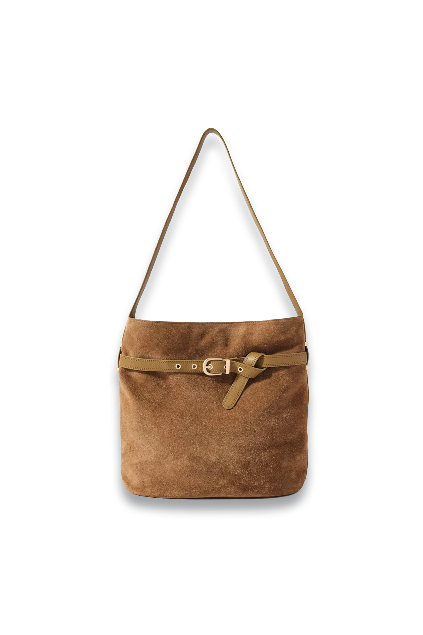 Maci Tan Suede Bucket Bag