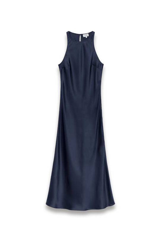 Sleeveless Satin Midi Dress