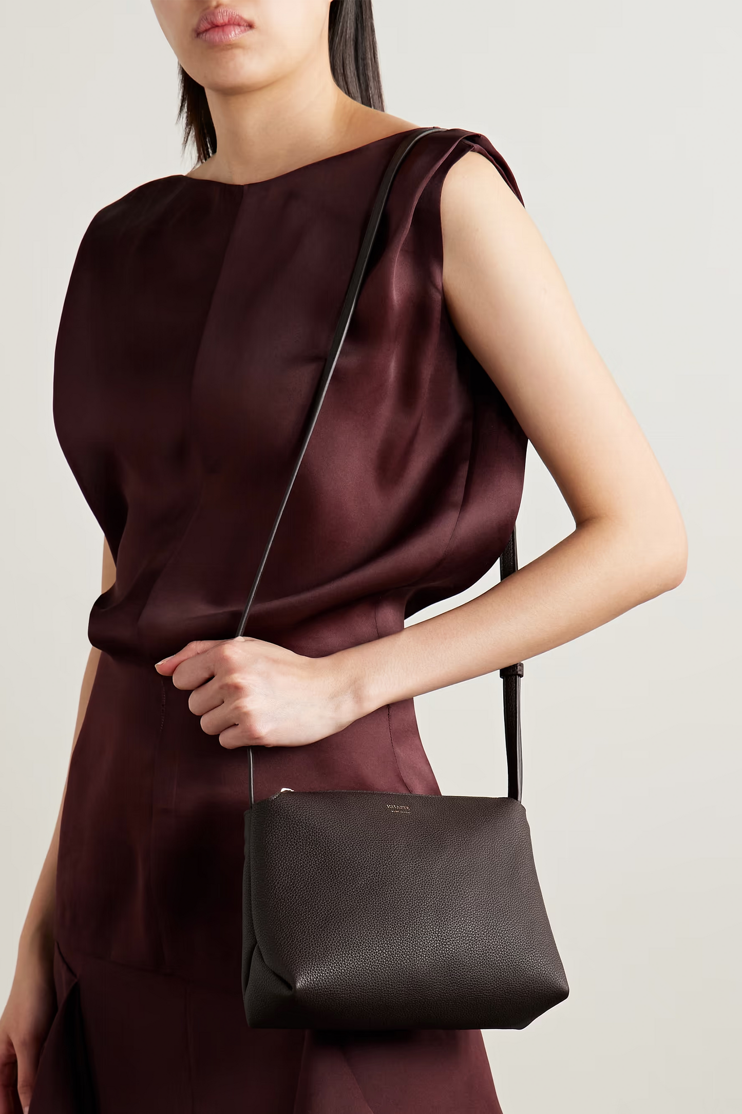 Lina Medium Textured-leather Shoulder Bag