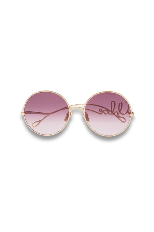 Iconic Round-frame Gold-tone Sunglasses