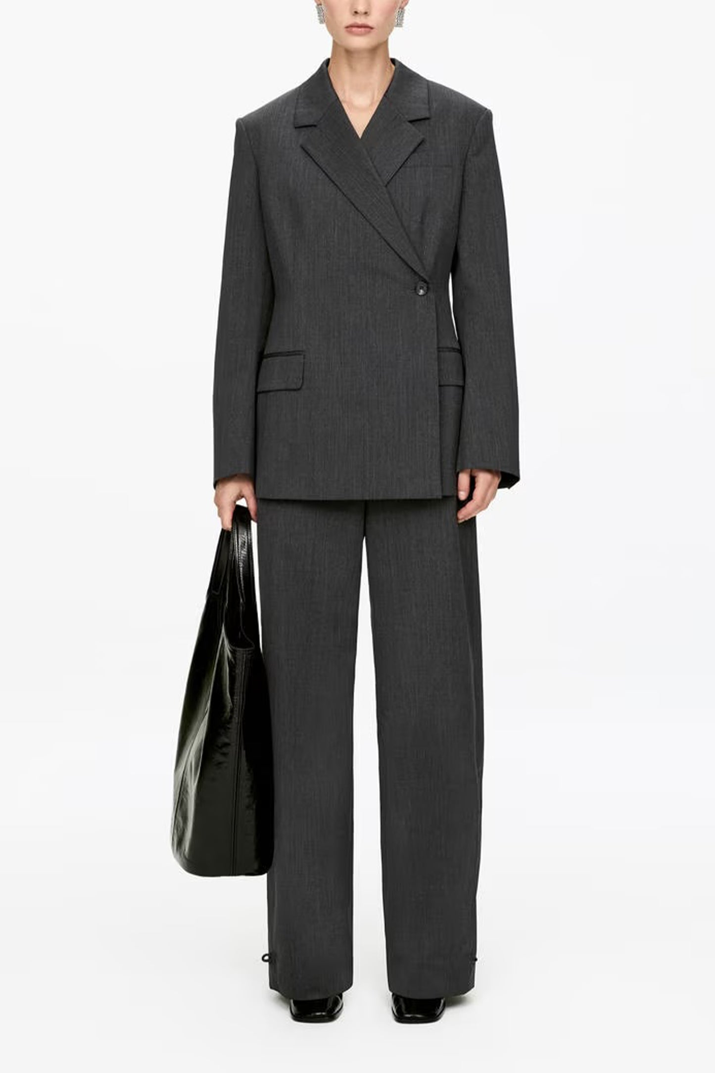 Wool-blend Wrap Blazer and Trousers