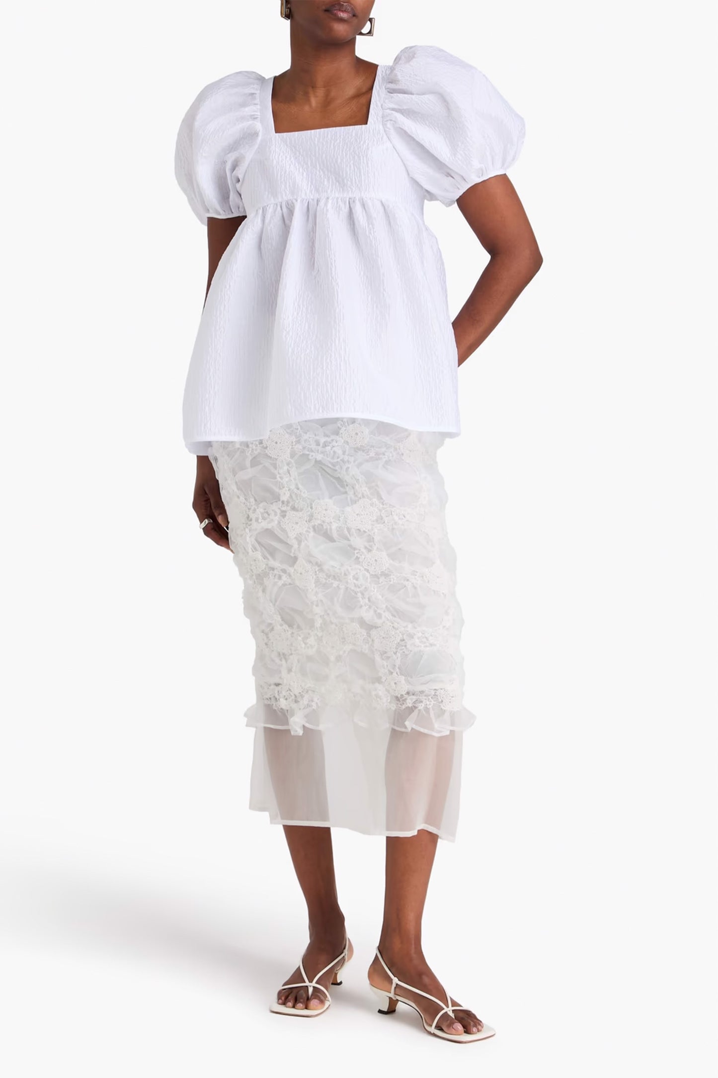 Alma cloqué peplum blouse