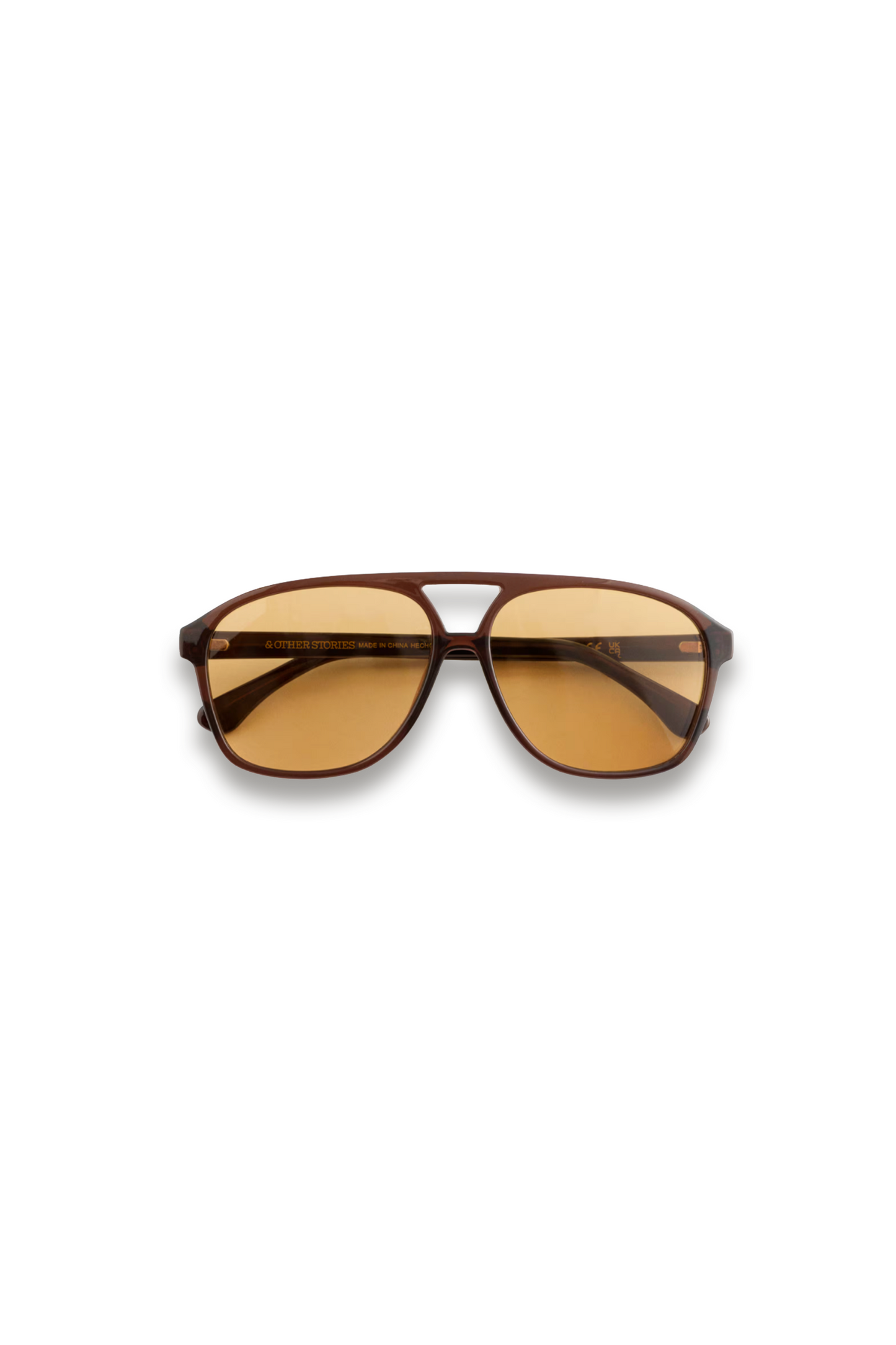 Oversized Aviator Sunglasses in Brown/Yellow