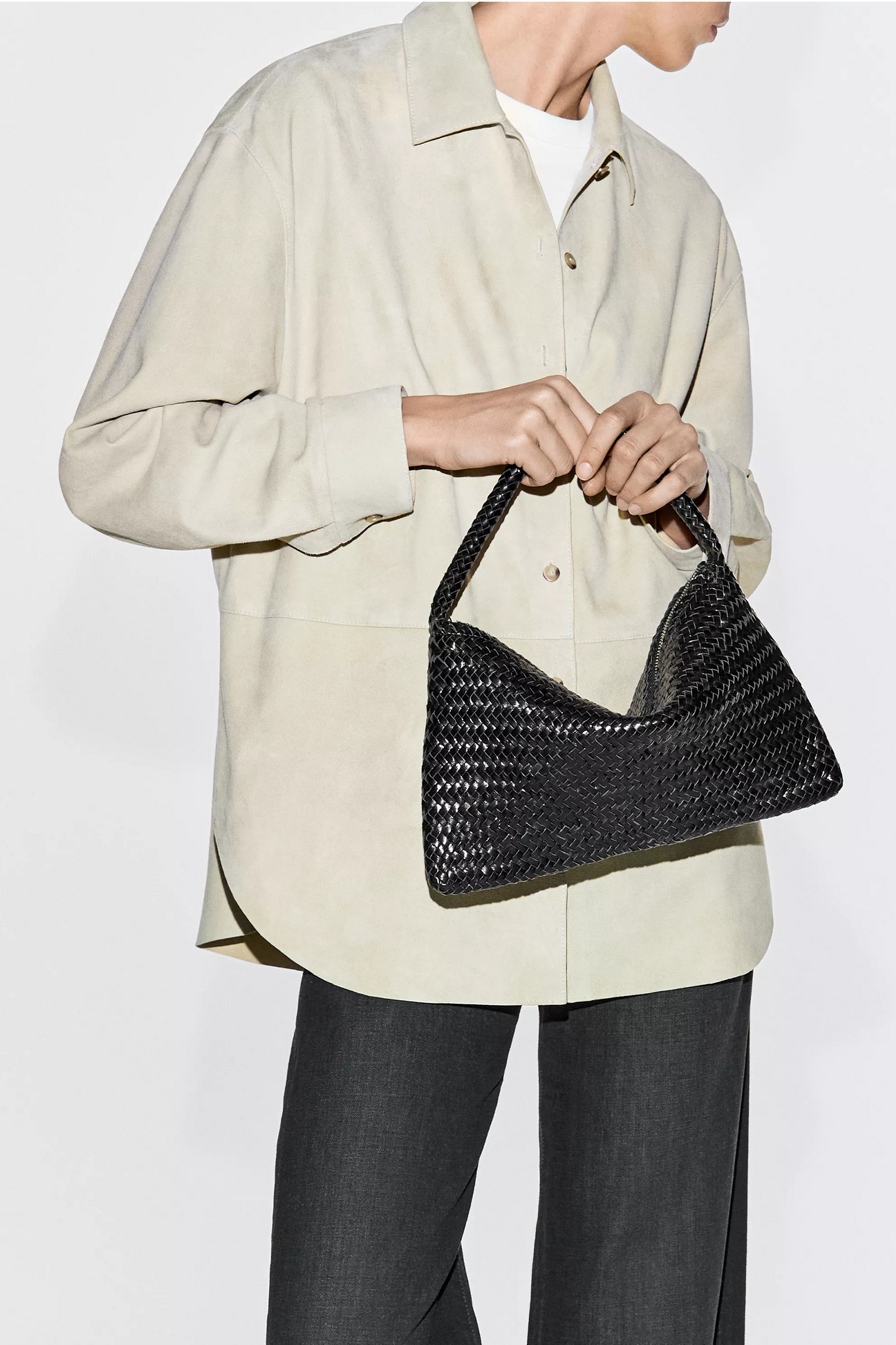 Small Braided Leather Shoulder Bag